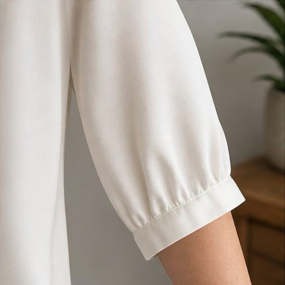 Ivory Pleated Blouse - Picture 5 of 6
